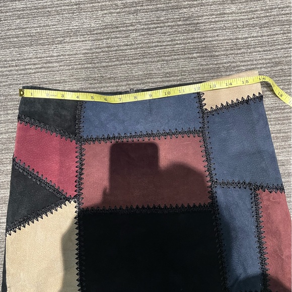 LEATHER PATCHWORK SKIRT - Picture 2 of 5